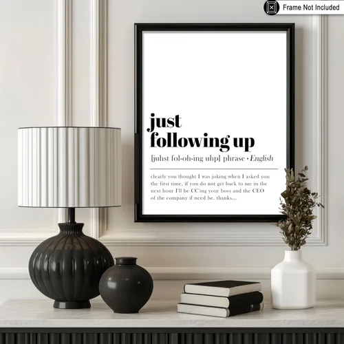Miniatura 3 de Póster de Arte de Diccionario de Poster Master - Definición de "Just Following Up" Impreso - Arte Tipográfico - Regalo para Hombres, Mujeres