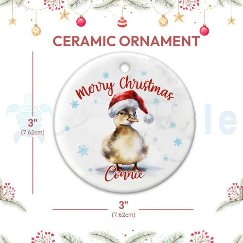 Miniatura 4 de Hyturtle Adorno de Navidad personalizado para amantes de los patos, adorno de cerámica con nombre personalizado de pato – Lindo regalo para amantes