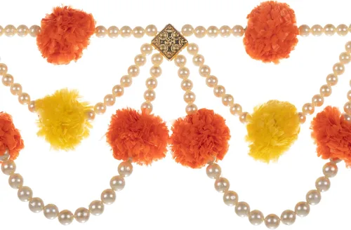 Miniatura 4 de Aditri Creation Guirnalda de flores artificiales de caléndula amarilla y naranja para el hogar, decoración tradicional india para puerta de entrada