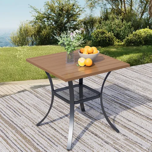 Miniatura 19 de 60" Round Outdoor Patio Table for 8, Metal Black Dining Table with Adjustable Umbrella Hole, Garden, Backyard & Deck Bistro Table