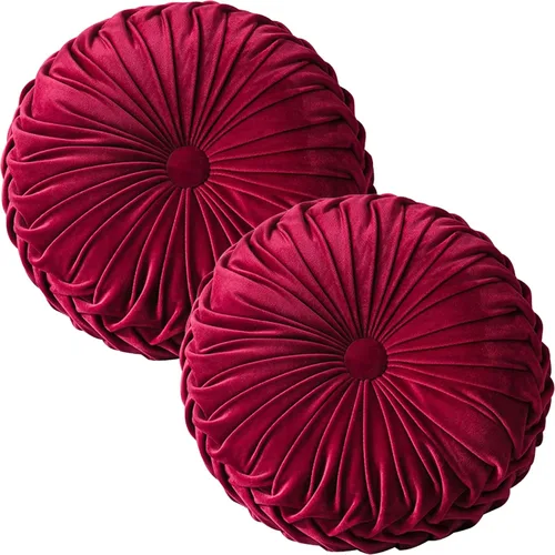 Miniatura 17 de HLOVME Cojín decorativo redondo para sofá, cama, sala de estar, cojín pequeño de suelo para adultos y niños, 13.7 pulgadas (A01-rosa)