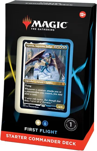 Miniatura 4 de Magic: The Gathering Baraja Starter Commander – First Flight (Blanco-Azul) Baraja Lista para Jugar para Principiantes y Fanáticos Edades 13+