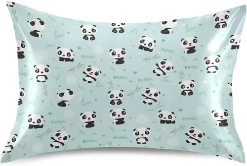 Miniatura 11 de Fundas de almohada de satén con diseño de gato transpirable para cabello y piel, sin cremallera, con cierre de sobre para sofá cama, tamaño estándar