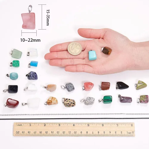 Miniatura 5 de SUNNYCLUE Colgantes de piedras preciosas naturales de cuentas de chakras curativas de forma irregular