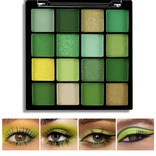 Miniatura 3 de Boobeen Paleta de maquillaje de sombra de ojos colorida - 16 colores, sombra de ojos mate y con purpurina, paletas de sombra de ojos brillantes