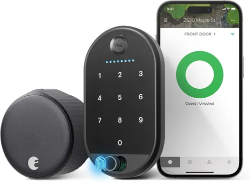 Miniatura 9 de Cerradura inteligente Wi-Fi Yale August con teclado, negra Entrada sin llave, teclado digital táctil, escáner de huellas dactilares