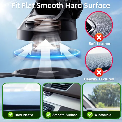 Miniatura 2 de pop-tech Soporte de teléfono de automóvil para Pop Socket: soporte de teléfono celular con ventosa para ventana de parabrisas de salpicadero
