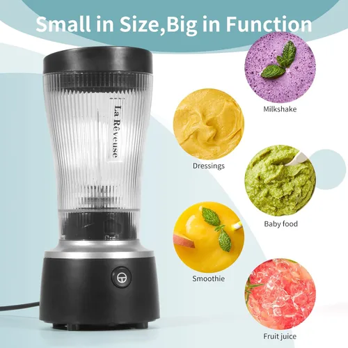 Miniatura 5 de La Reveuse Licuadora de tamaño personal de 250 vatios de potencia para batidos, licuados, condimentos, salsas con taza portátil de 15 onzas, sin BPA
