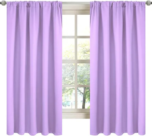 Miniatura 36 de LA PALMA Cortinas opacas con bolsillo para cortinero para sala de estar, bloqueo de luz, aislamiento térmico, reducción de ruido, cortinas