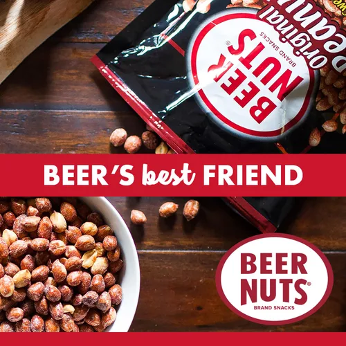 Miniatura 6 de BEER NUTS Original Peanuts - Nueces de barra dulces y saladas, sin gluten, kosher, bocadillos de maní bajos en sodio hechos en los Estados Unidos