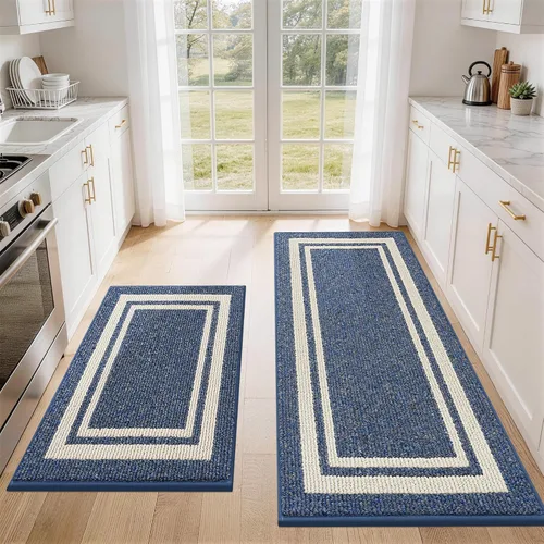Miniatura 60 de COSY HOMEER Tapete de cocina antideslizantes, absorbentes para el piso, alfombra de cocina lavable, tapete de pie para fregadero, alfombra de Beige
