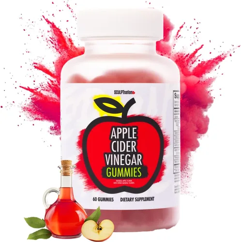 Sculpt Nation by V Shred Gomitas de vinagre de sidra de manzana, bocadillo saludable de superalimentos, metabolismo y apoyo a la digestión, 60