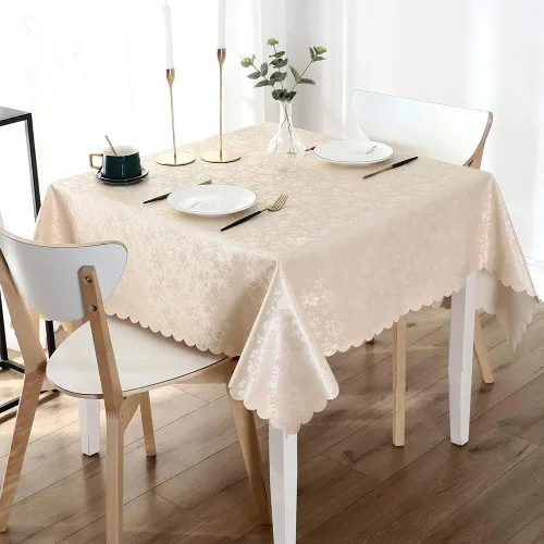 Miniatura 92 de Smiry Mantel cuadrado, mantel de vinilo resistente al agua, lavable, para cocina y comedor (azul bebé, 54 x 54 pulgadas)