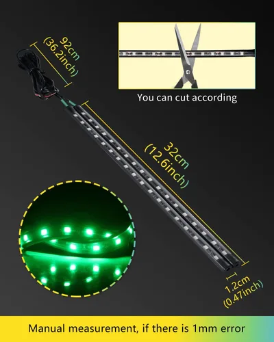 Miniatura 2 de Luz LED Flexible para Motocicleta Atmósfera Tiras de Luces de Neón LED de 12V Tira de Luz Trasera de Freno LED Bajo el Tablero Iluminación de Parada