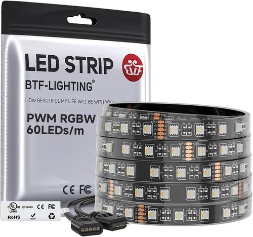 Miniatura 17 de BTF-LIGHTING Tira de luz LED IP68 impermeable para exterior RGBW 5050SMD RGB+Blanco cálido (3000K-3500K) 4 colores en 1 CC12V 16.4 pies 5m 60LED/m
