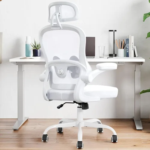 Miniatura 11 de Ergonomic Office Chair,Ultra Thick Office Desk Chair with Adjustable Lumbar Support and Headrest,Spring Cushion,Rocking Function,Flip-up arms,Mesh