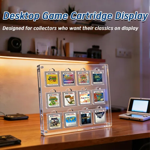 Miniatura 7 de Estuche de exhibición de cartuchos de videojuegos, compatible con soporte para tarjetas Gameboy Advance, marco acrílico magnético para colección