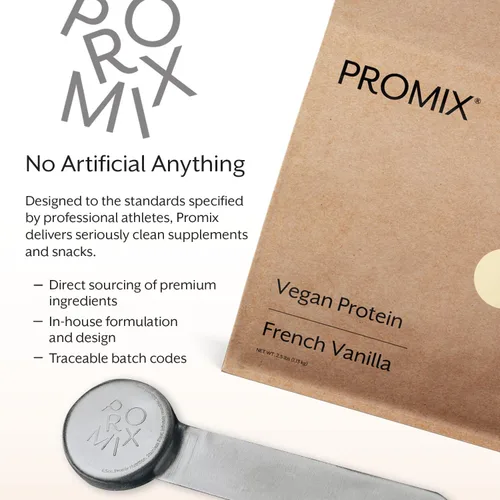 Miniatura 6 de ProMix Nutrition proteína en polvo vegana, 25g de proteína de guisantes amarillos canadienses a base de plantas, Vitamina B12, BCAA - Vainilla - 5