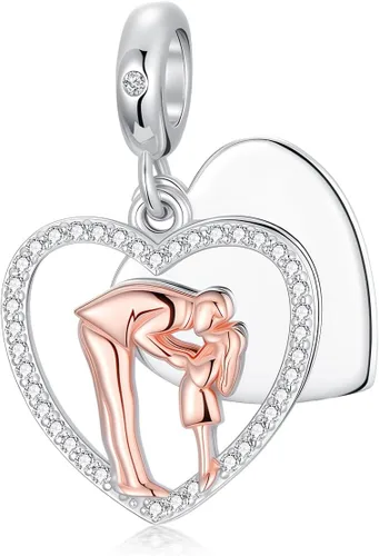 Miniatura 95 de PROESS Dije para padre, madre e hija, pulsera de plata de ley para pulseras, regalos de cumpleaños, día de San Valentín, para hija, madre, amante