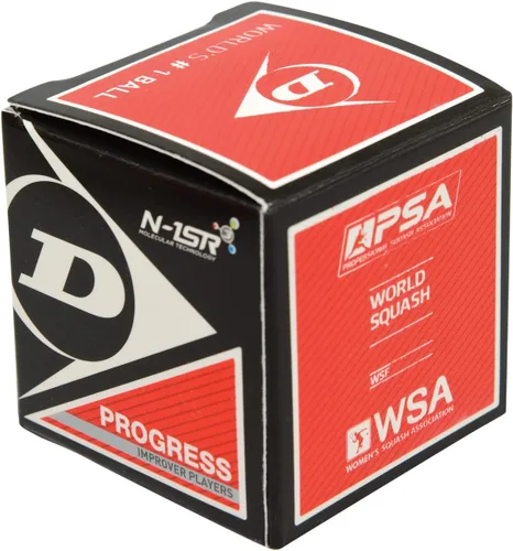 Miniatura 3 de Dunlop Squash Balls Progress Red, para jugadores recreativos y aficionados, velocidad media