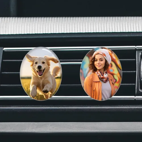 Miniatura 8 de Accesorios personalizados para ventilación de coche con foto y texto, clips personalizados para ventilación de aire para mujeres, hombres, niños