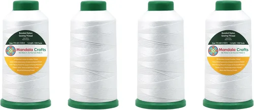 Miniatura 75 de Mandala Crafts - Hilo de nailon para coser cuero, tapicería, mezclilla y para trenzar el pelo; resistente, 1500 yardas, tamaño 69 T70 Marrón