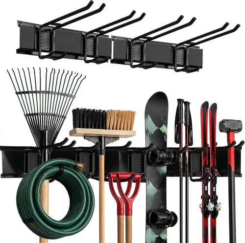 Miniatura 13 de Sistema de Almacenamiento de Pared de Garaje Resistente TIDYME Estantería Organizadora de Herramientas Montada en Pared con Estanterías Kit