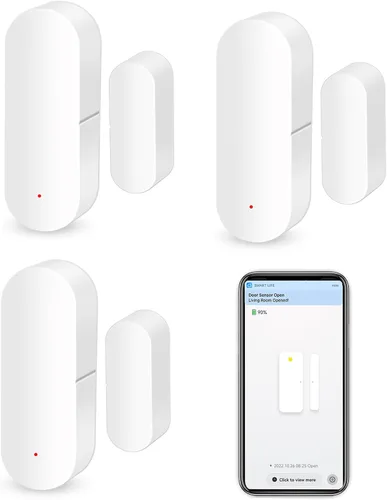 Miniatura 9 de Sensor WiFi para puerta y ventana: sensor de contacto inalámbrico con alertas de notificación de aplicaciones gratuitas, sensor de puerta