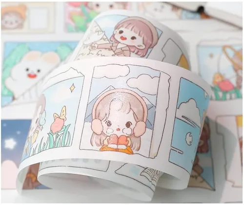 Miniatura 4 de Juego de cintas kawaii washi, lindas calcomanías decorativas de estilo japonés para diario, álbumes de recortes, manualidades para niños