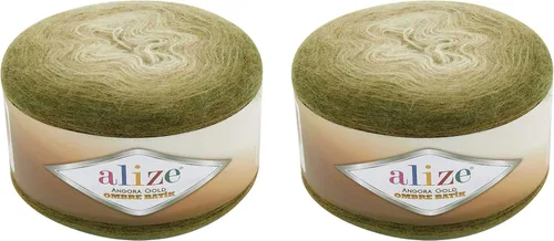 Alize Angora Gold Ombre Batik 2skn 10.58 oz 1805yds 20% lana 80% acrílico hilo suave hilo de ganchillo encaje a mano hilo turco (7355)