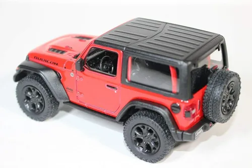 Miniatura 2 de KiNSMART - Jeep Wrangler Rubicon Off Road 4x4 5 pulgadas escala 1:34 modelo fundido a presión réplica de coche de juguete (techo rígido rojo)