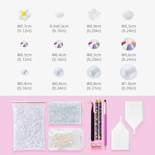 Miniatura 3 de Perlas semicirculares redondas de oro antiguo de 2.12 oz, tamaño mixto de 0.118-0.394 in de resina para arte de uñas, gemas faciales, fabricación