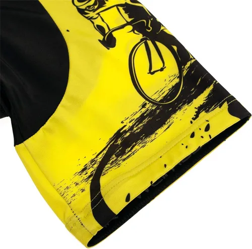 Miniatura 6 de Maillot de ciclismo de manga corta para hombre, transpirable, color negro