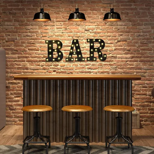 Miniatura 9 de Mudder 3 letreros iluminados de marquesina de 8.9 x 23.7 x 1.8 pulgadas, letrero de barra con luz LED, letras del alfabeto, luz nocturna alimentada