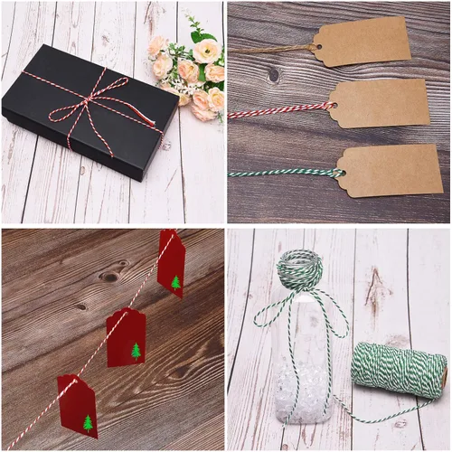 Miniatura 7 de Sunmns - Cuerda de algodón para envolver regalos, manualidades, 3 rollos, multicolor 2