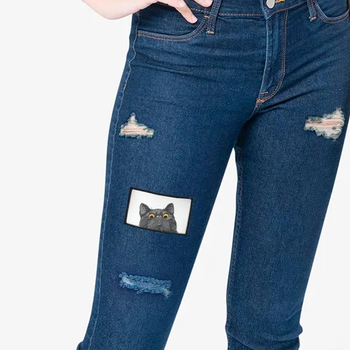 Miniatura 6 de WIRESTER 2 parches rectangulares de tela, parches de reparación bordados para coser y planchar con borde negro para camisas, jeans, bolsos
