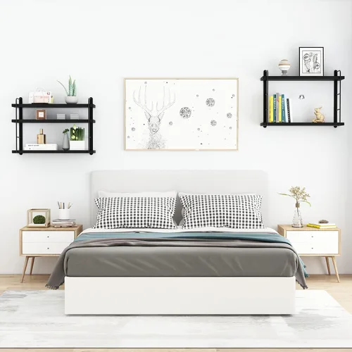 Miniatura 4 de MXCSE Estantes de pared, estanterías montadas en la pared, estantes flotantes de bricolaje para pared, estantes colgantes de madera para habitación