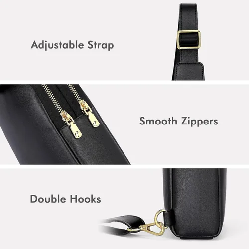 Miniatura 6 de nuoku Bolso bandolera para mujer - Pequeña cartera RFID y bolsa para teléfono celular