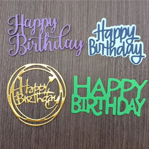 Miniatura 4 de Katutude Troqueles de feliz cumpleaños para hacer tarjetas, troqueles de corte para álbumes de recortes, letras de metal troqueladas en relieve