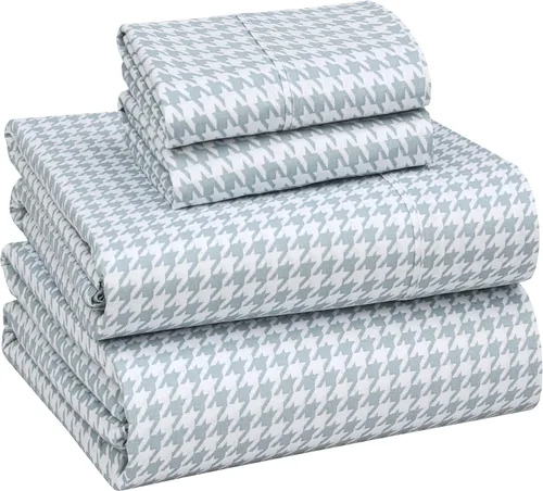 Miniatura 19 de Ruvanti - Juego de sábanas de 100 % algodón, juego de 4 piezas de cama, diseño floral, color azul, ropa de cama tamaño King, tela suave, Phulkari