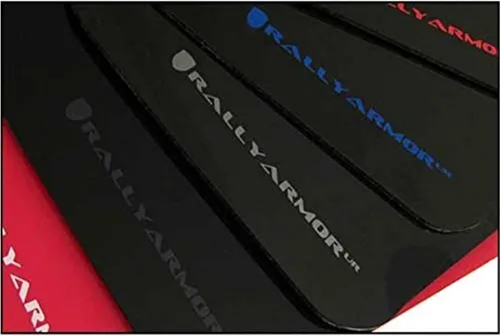 Rally Armor MF24-UR-BLK/WH Aleta de barro negra y blanca con logotipo (12-13 Hyundai Veloster UR), 1 paquete
