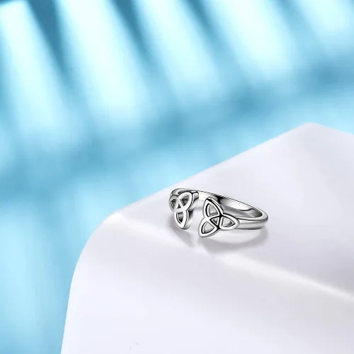 Miniatura 7 de Collar con dije de cruz de nudo celta para hombres y mujeres, pistola negraoro de 18 quilates sobre plata de ley 925, collar de nudo de trinidad