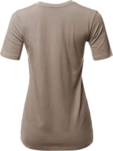 Miniatura 3 de Women's Basic Solid Premium Cotton Short Sleeve Crew Neck T Shirt Tee Tops