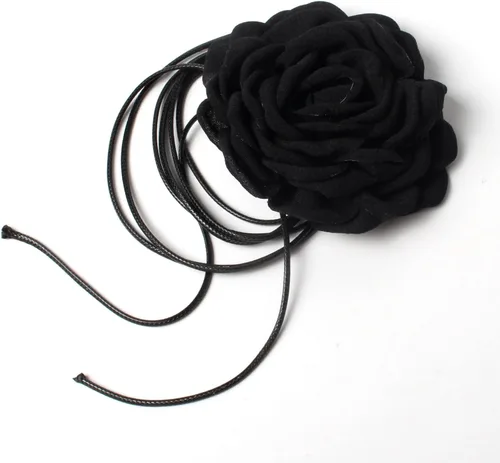 Miniatura 6 de Gargantilla de flores para mujer, gargantillas de rosas grandes, gargantilla floral para fiestas, novias, bodas, fiestas, collares de verano