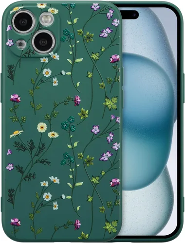 Miniatura 93 de RALEAVO Funda Floral para iPhone 12, Cubierta de Silicona Líquida con Bonito Patrón de Rama de Flores para Niñas y Mujeres, Funda Protectora de Goma