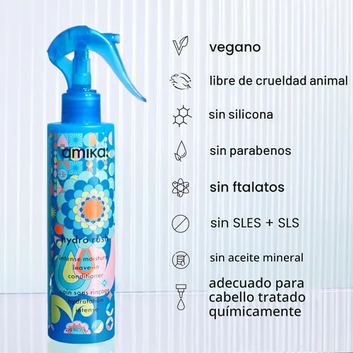 Miniatura 9 de amika Hydro Rush Intense Moisture Leave-In Conditioner with Hyaluronic Acid