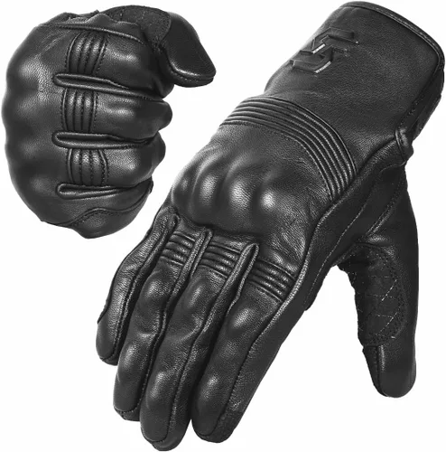 Miniatura 8 de Guantes de motocicleta de cuero SATHIND para hombres y mujeres Pantalla táctil Dedo completo Guantes de motocicleta de piel de cabra