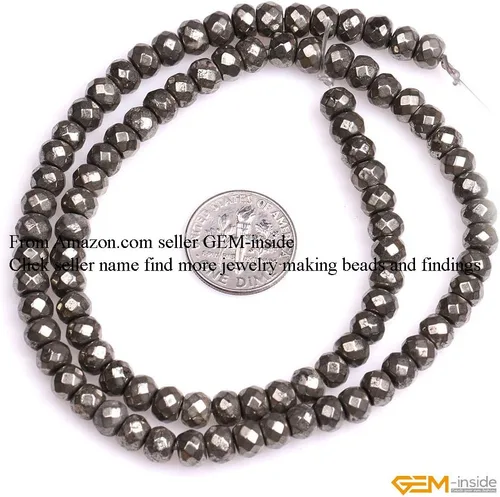Miniatura 3 de GEM-Inside Roundell - Cuentas espaciadoras sueltas de cristal natural facetado para soporte, collar, aretes, hacer adultos de 15 pulgadas