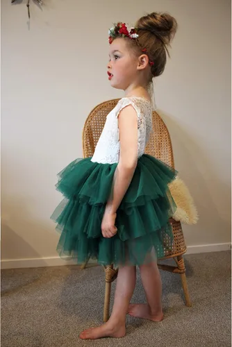 Miniatura 2 de Topmaker Vestido de niña de flores sin espalda acampanado de encaje