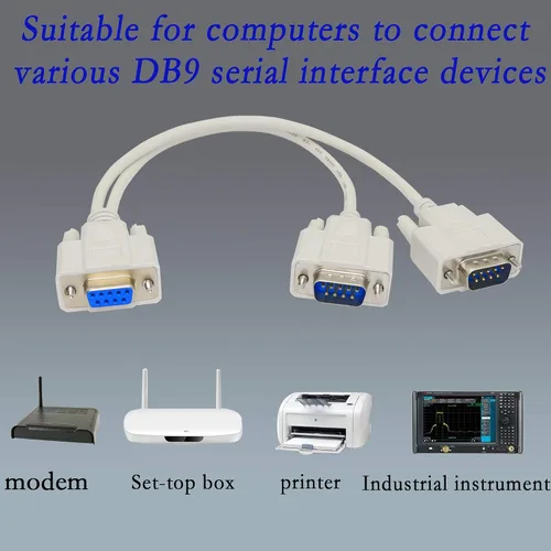 Miniatura 7 de Cable divisor DB9 Y de 11.8 in DB9 9 Pin 1 hembra ale a 2 macho Rs232 Serial Splitter Adaptador recto Cable YOUCHENG para conectar varios